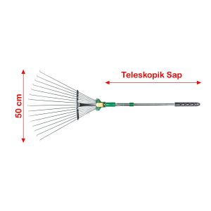 Eltu R4C02 Tırmık Metal Teleskopik Saplı Çim Tırmığı