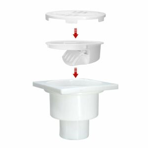 Mesa Teknik 10x10 Alttan 50mm Çıkış Koku Önl. Plastik Yer Süzgeci