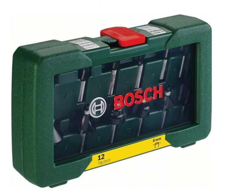 Bosch 2607019466 Ahşap Freze Uç Seti 12 Parça 8 mm Sap