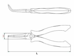 İZELTAŞ Elektronikçi Sivri Uçlu Eğri Kargaburun 150 mm
