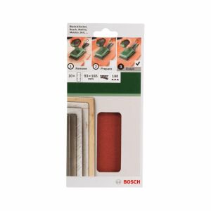 Bosch Titreşimli Zımpara Kağıdı 10'lu Set, 93x185mm 180 Kum