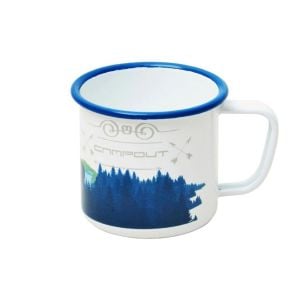 Nurgaz NG194 C008 Emaye Kupa Bardak Beyaz Doğa