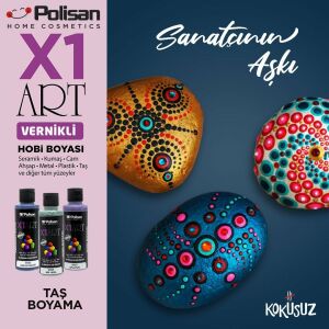 Polisan X1ART Vernikli Hobi Boyası 120ml - Gri Mavi