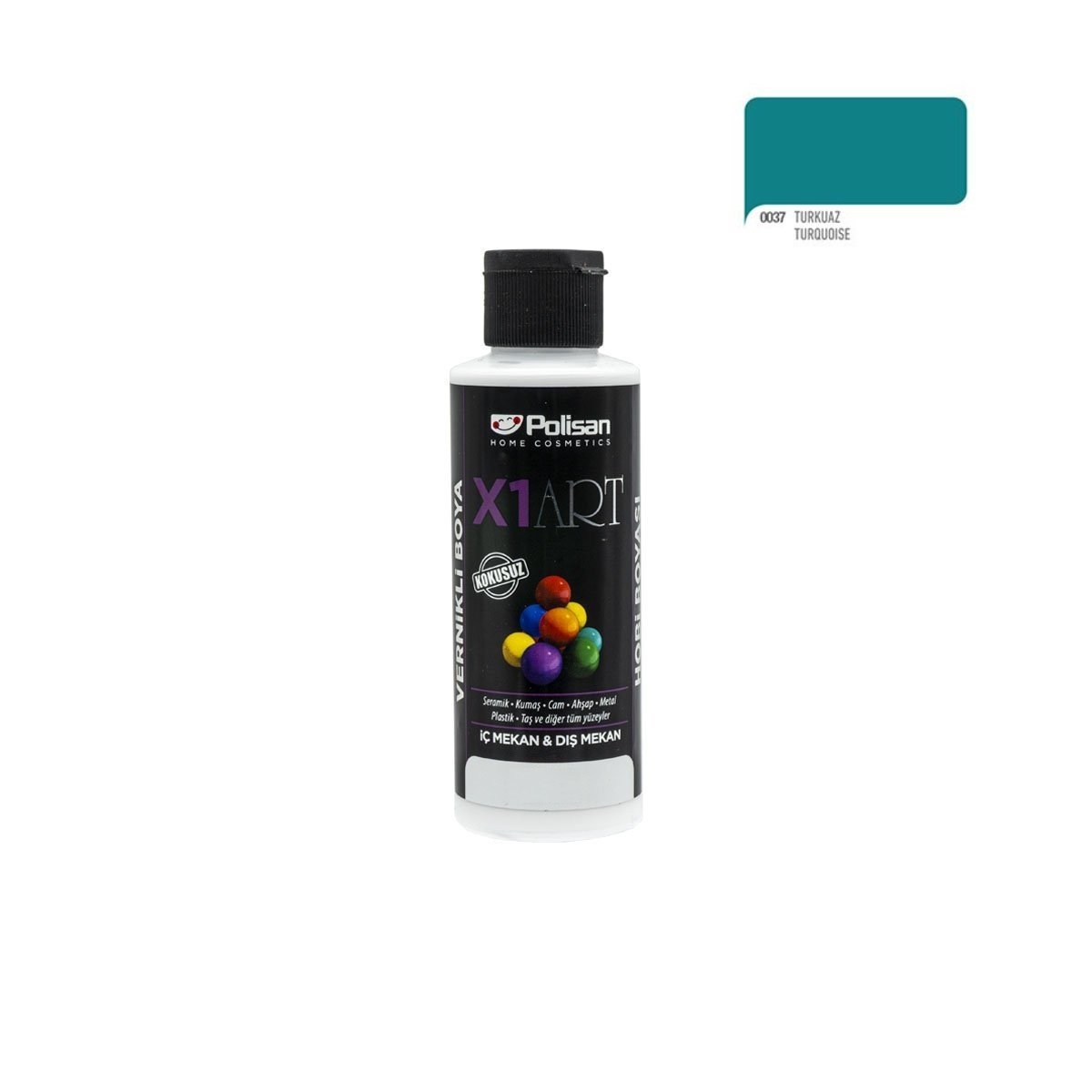 Polisan X1ART Vernikli Hobi Boyası 120ml - Turkuaz