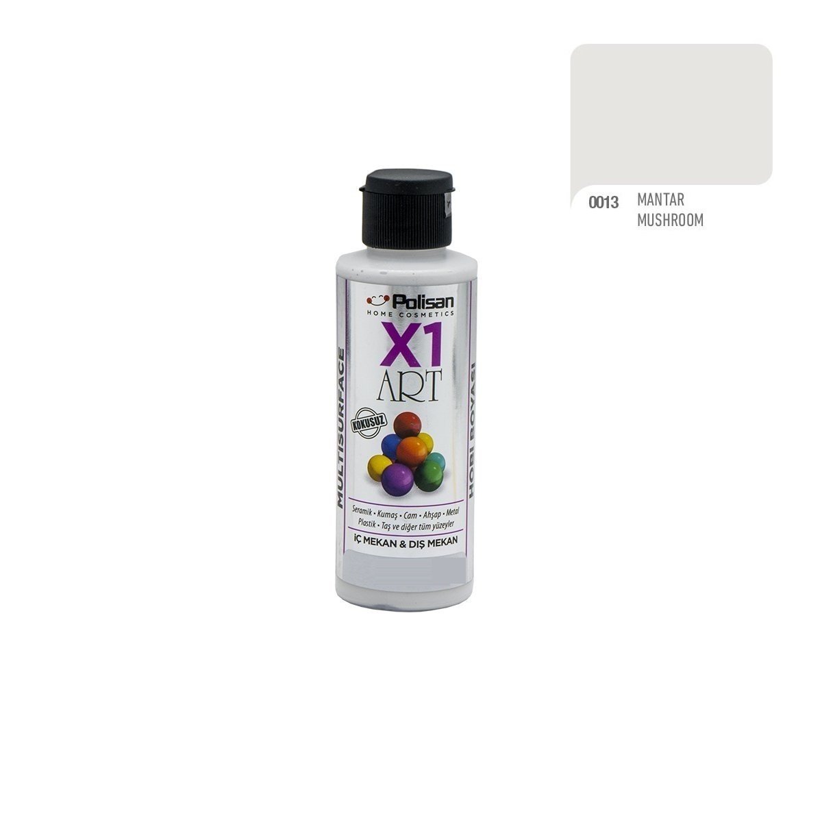 Polisan X1ART Multisurface Hobi Boyası 120ml - 0013 Mantar
