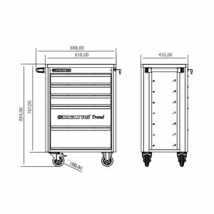 İZELTAŞ Trend Seri Takım Dolabı 5 Çekmeceli  (Dolu) - 93 Parça