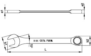 CETA FORM B05-32 C-Gear Cırcırlı Kombine Anahtar 32 mm (Düz)