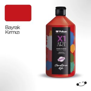 Polisan X1ART Vernikli Hobi Boyası 1000ml - Bayrak Kırmızı