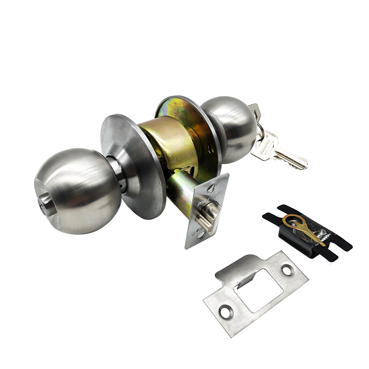 Master Otel Tipi Topuzlu Oda Kapı Kilidi Mat Saten Anahtarlı