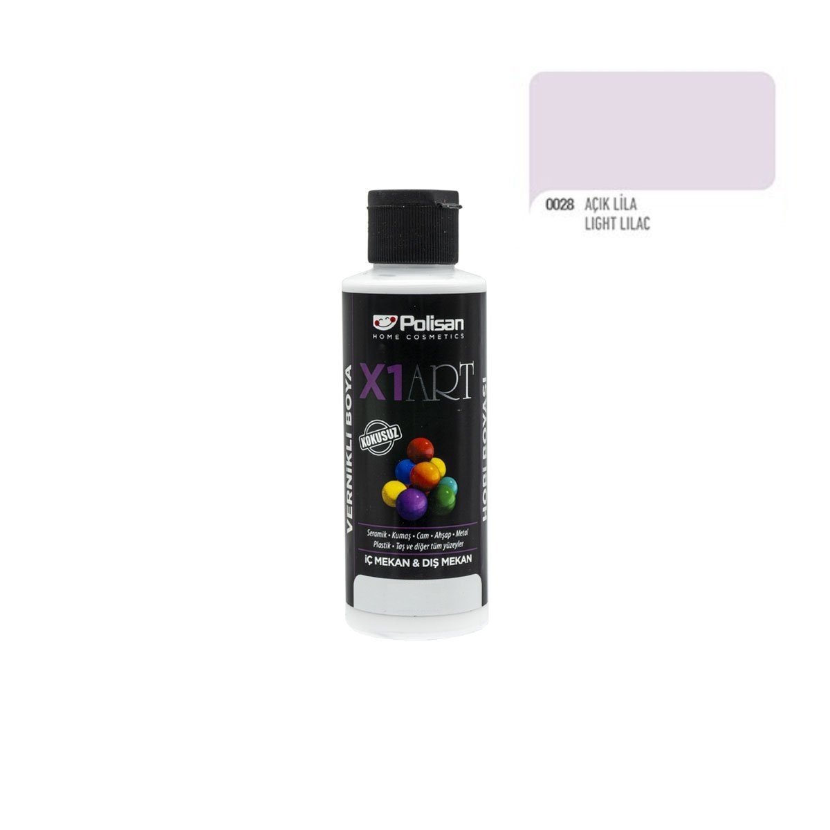 Polisan X1ART Vernikli Hobi Boyası 120ml - Açık Lila
