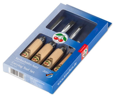 Kirschen Two Cherries Ahşap Yontma ve Oyma Seti 4 Parça