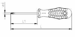 İZELTAŞ Kraft Seri Süngüsü Uzun Yıldız Uçlu Tornavida 6x300