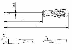İZELTAŞ Kraft Seri Süngüsü Uzun Düz Uçlu Tornavida 4x300