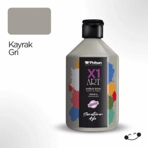 Polisan X1ART Vernikli Hobi Boyası 500ml - Kayrak Gri