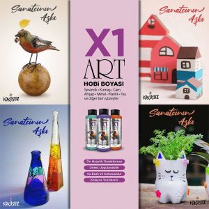 Polisan X1ART Multisurface Hobi Boyası 500ml - 0114 Gümüş (Sedef)