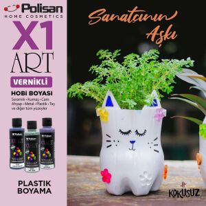 Polisan X1ART Vernikli Hobi Boyası 120ml - Sütlü Kahve